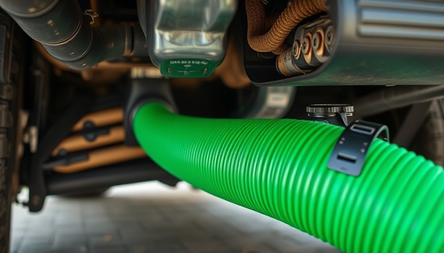 Innovative eco-friendly waste disposal technology under vehicle.
