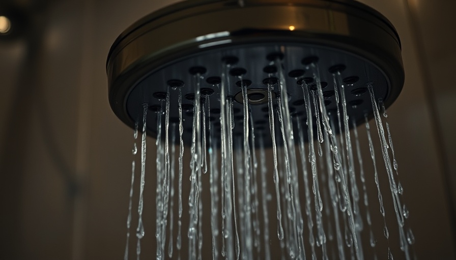 Close-up of showerhead with flowing water highlighting elaborate shower routines.