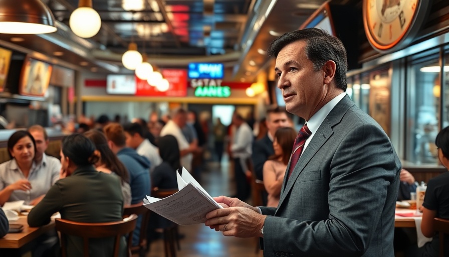 News report on 'No Tax on Tips New Orleans' in busy diner.