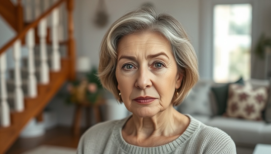 Harsh truths about being a 60 year old woman, thoughtful middle-aged woman at home.