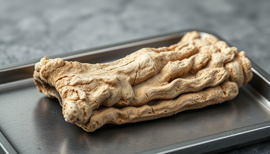 Louisiana dinosaur bone discovery close-up on metal tray.