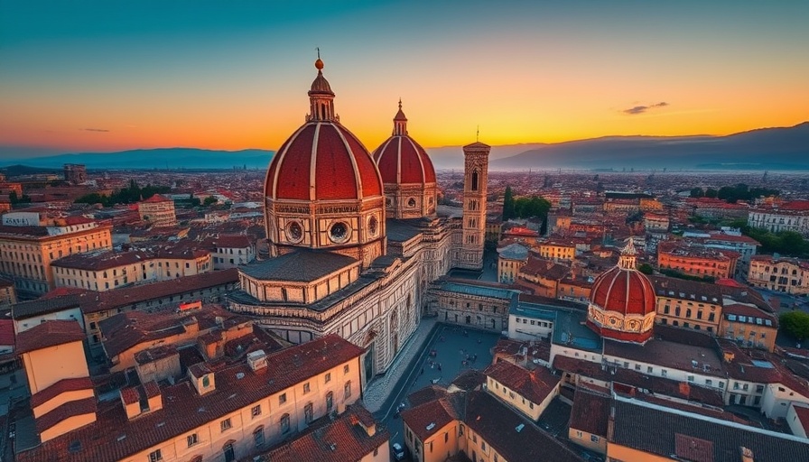 Florence Cathedral aerial view at sunset, best things to do in Florence.