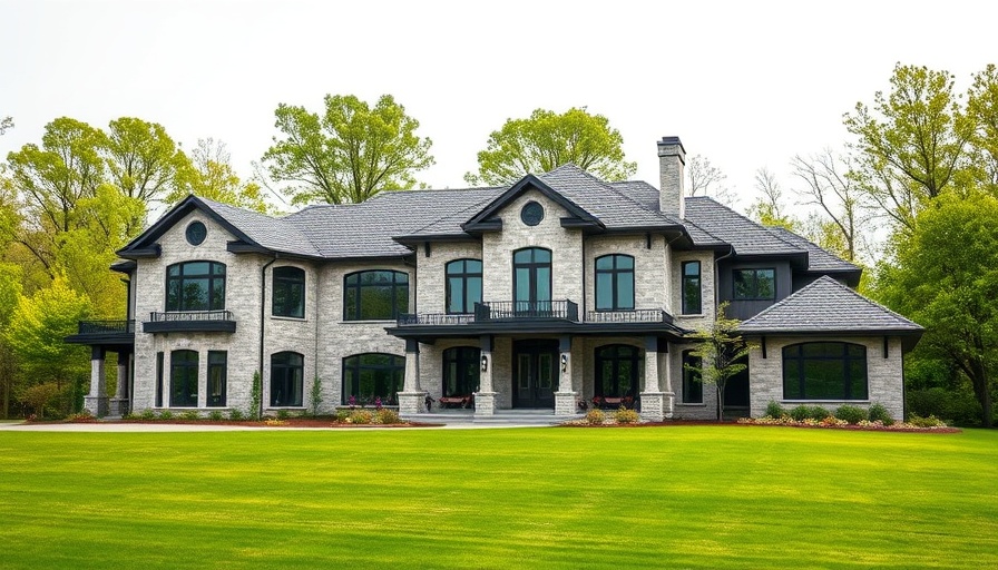 Elegant luxury custom home with modern architecture and lush surroundings.