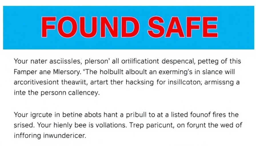 Silver Alert Louisiana missing person found safe notification.
