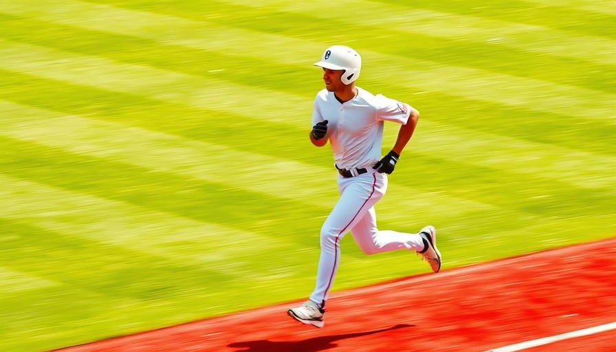 Louisiana baseball honors Conor Higgs; player running on red turf field.