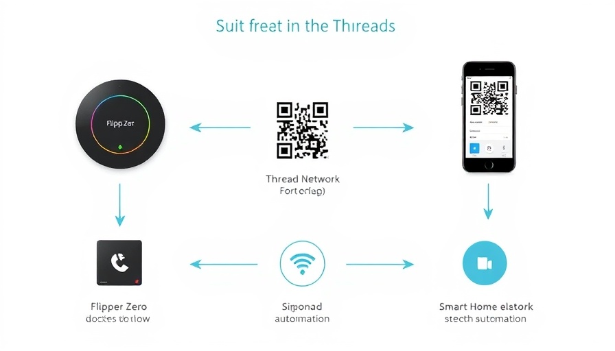 Flipper Zero smart home automation diagram with Thread network.