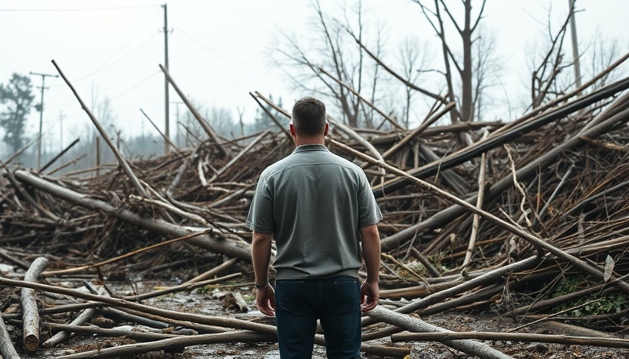Texas flood victim surveys destruction in search update.