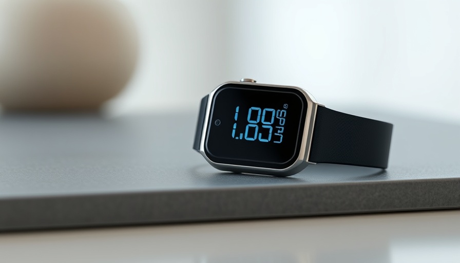 Wearable hydration monitor on a flat surface, modern design.