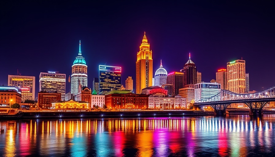 Vibrant cityscape of Cincinnati at night with illuminated skyline, Best Things to Do in Cincinnati.
