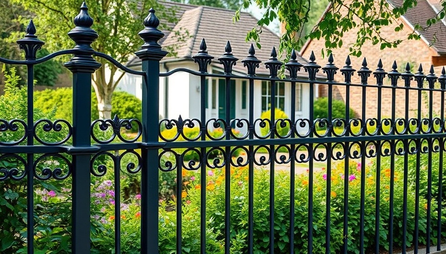 Ultimate Fence Design Ideas: Decorative wrought iron fence around a cottage garden.