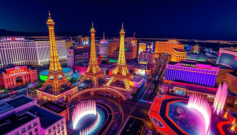 Las Vegas Strip vibrant night view, a symbol of tourism.
