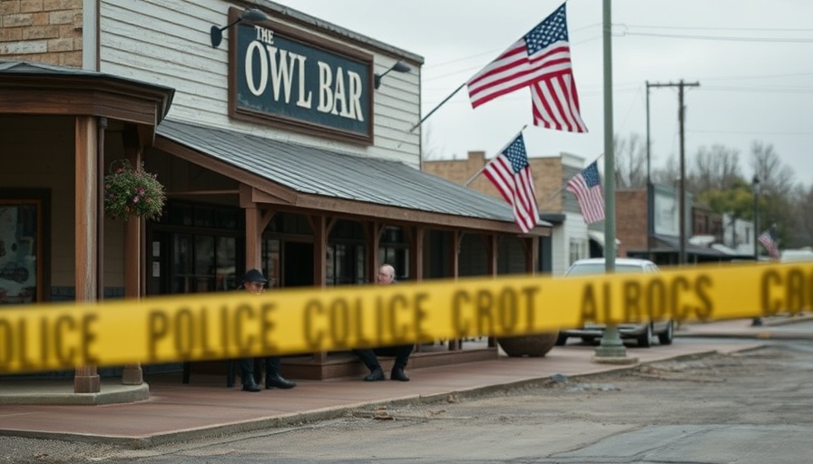 The Owl Bar police scene in Montana after shooting.