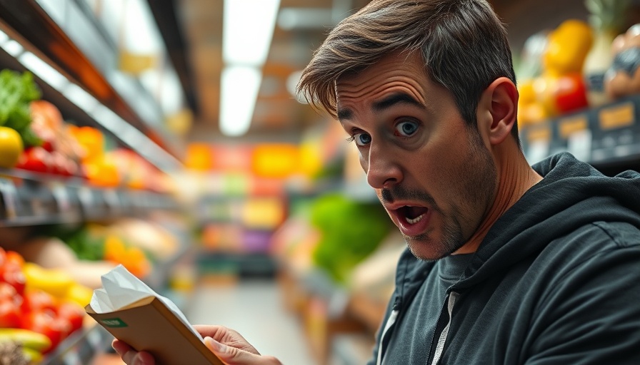 Man reacts to chemical symbol in produce aisle, legal immunity for chemical companies.