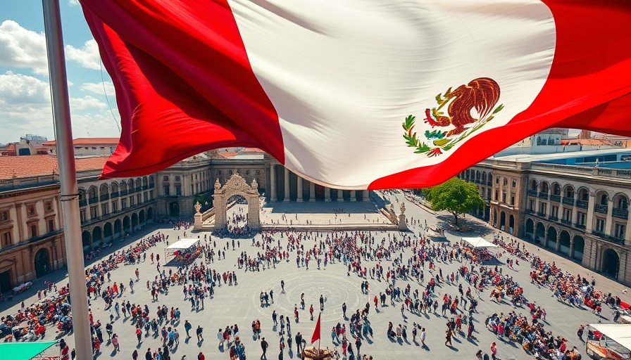 Aerial view of Zocalo Square with Mexican flag and cathedral, vibrant city life - Best Things to Do in Mexico City.
