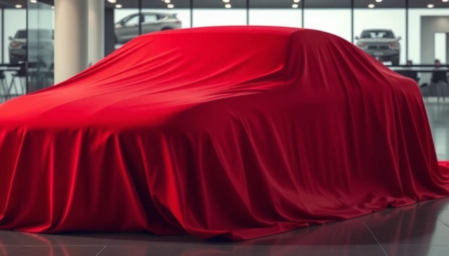 Anticipation of unveiling a covered car in a showroom.