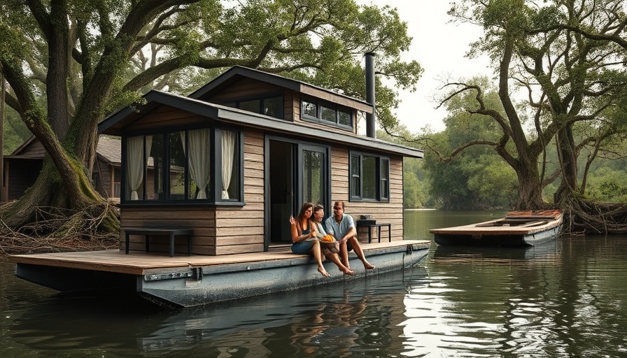Off-Grid Houseboat Adventure in Louisiana with playful duo on riverbank.