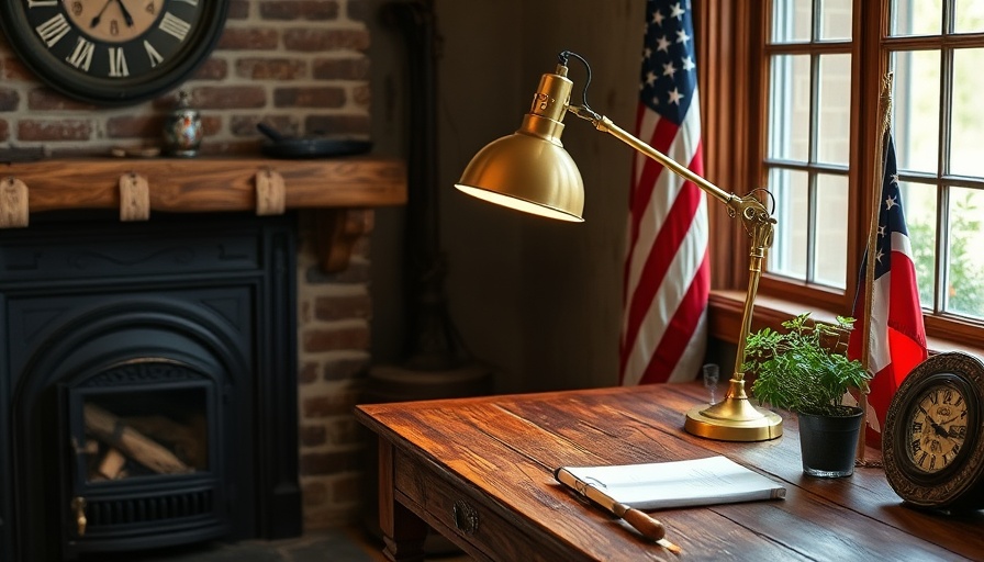 Anglepoise Original 1227 task lamp on vintage desk in cozy interior.