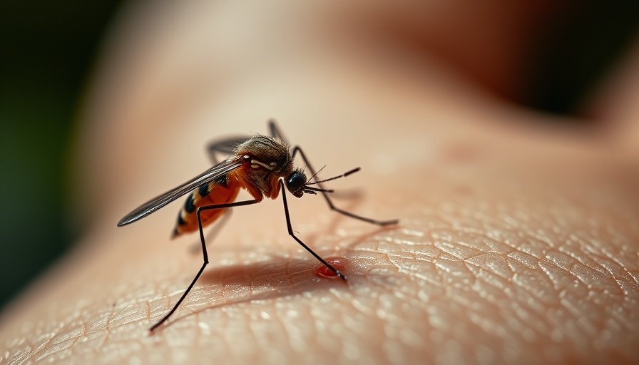 Close-up of mosquito on skin highlighting West Nile Virus concern in Louisiana.