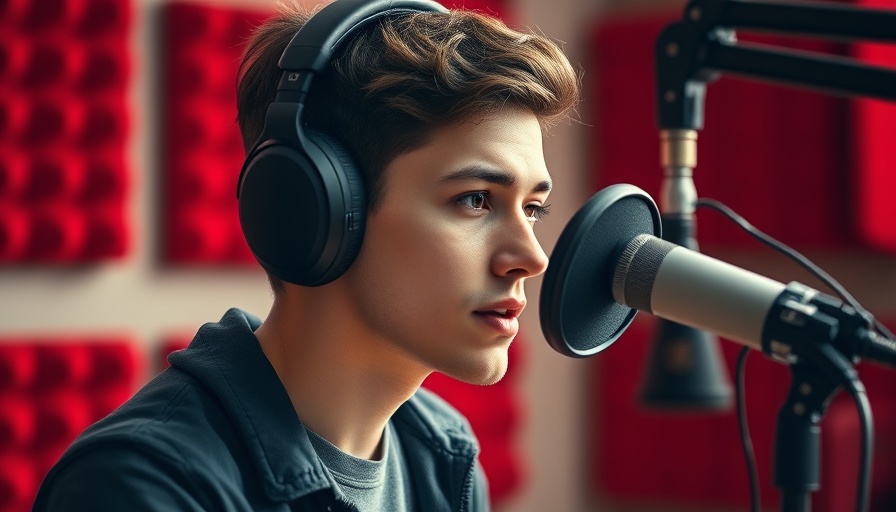 New Orleans teens recording podcast on Katrina's legacy in studio.
