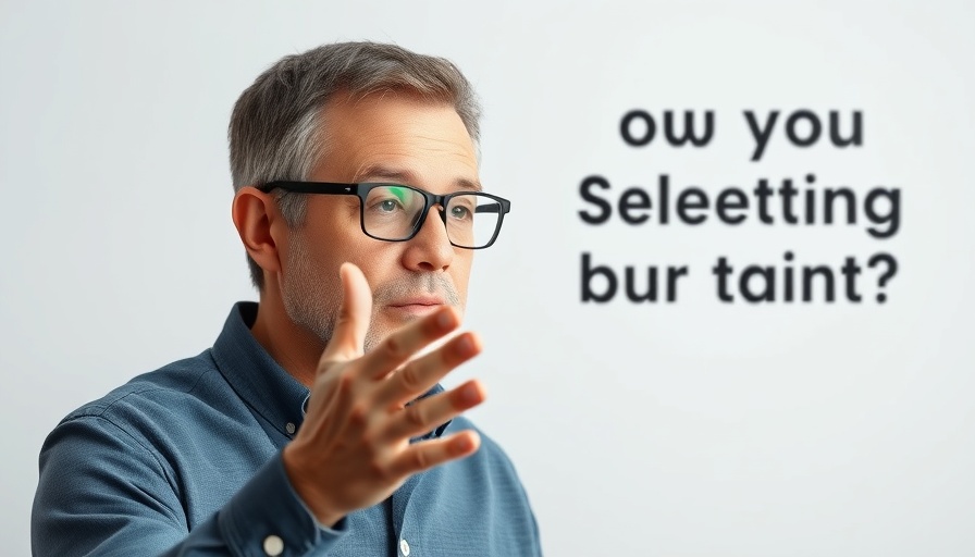 Middle-aged man gestures with important message, retirement expectations.