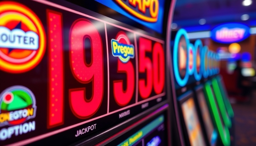 Powerball jackpot display showing numbers, bright colors.