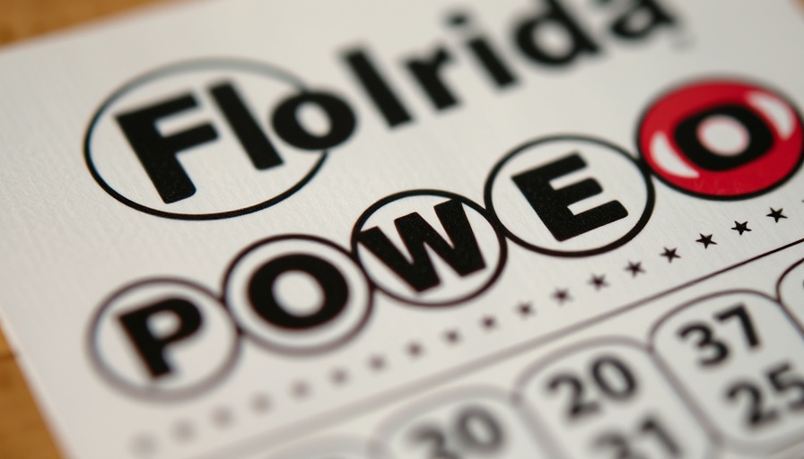 Close-up of a Florida Powerball jackpot lottery ticket.