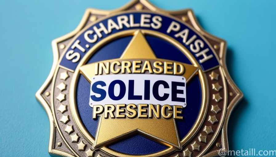 Hahnville crime news: St. Charles Parish Sheriff's badge highlighting increased police presence.