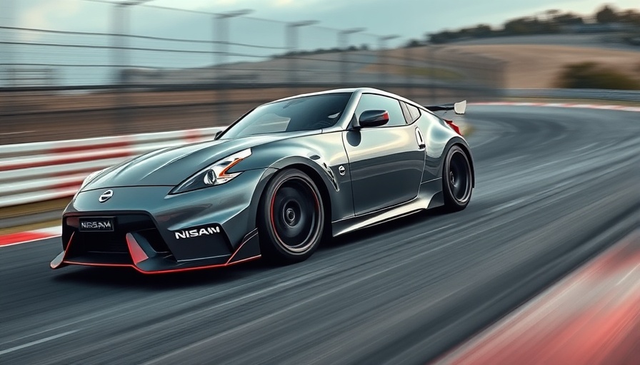 Dynamic Nissan Z Nismo speeding on track, showcasing manual transmission.