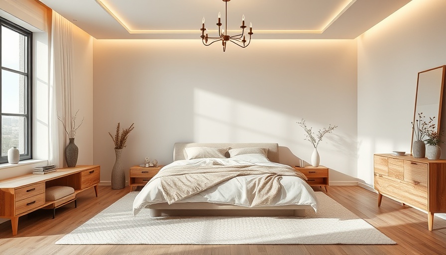 Utah luxury sustainable home bedroom design with neutral tones.