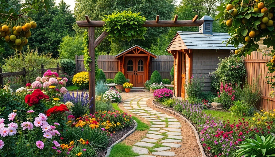 Budget-Friendly Rustic Garden Oasis with lush flowers and wooden shed.