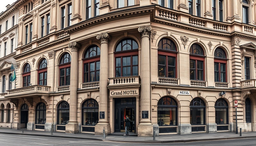 Historic hotel facade in Helsinki, showcasing elegance.