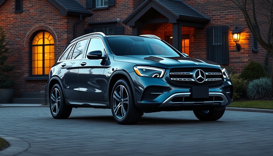 Sleek Mercedes-Benz GLC Electric in elegant residential setting.