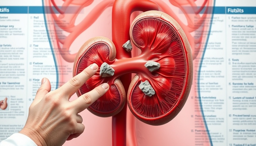 Avoid kidney stones with a detailed kidney illustration and person.