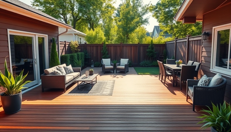 Stylish deck with privacy fence ideas in a modern backyard.