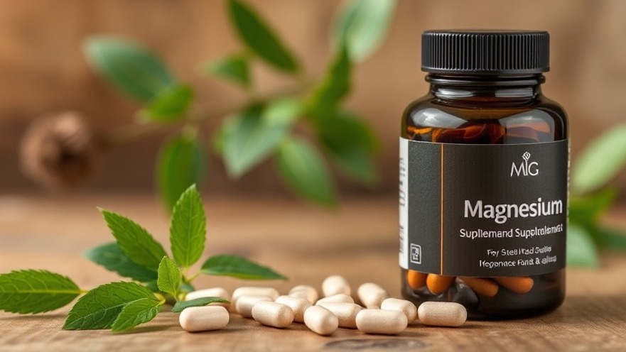 Magnesium supplements promoting benefits of magnesium for better sleep and energy levels.