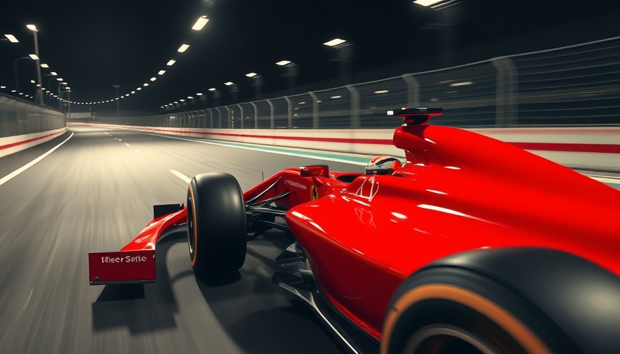 Intense Formula One race car speeding on track, Formula One World Championship.