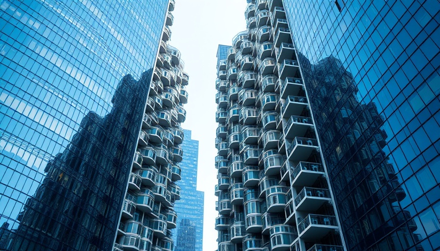 Modern architecture with unique staggered design showcasing carbon accounting principles.