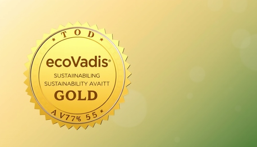 Gold EcoVadis sustainability badge for top 5% in 2025.