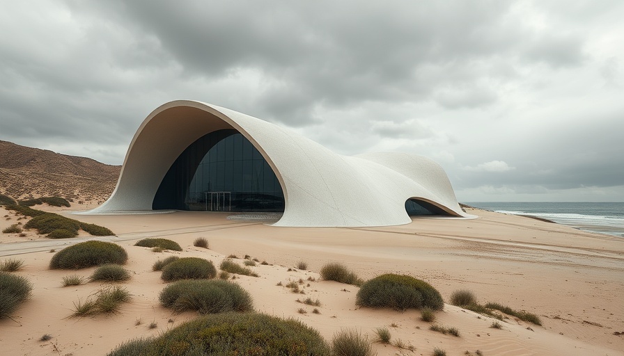Salinas del Rey Water Sports Center, dune-inspired architecture.