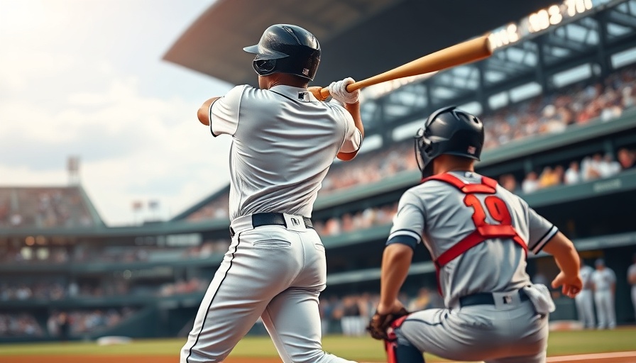 Baseball player swinging bat, intense game action.