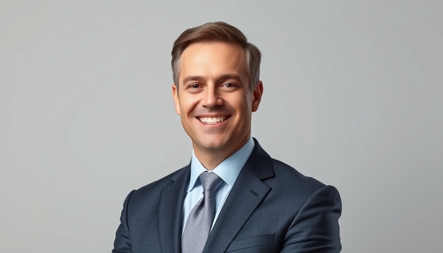 Portrait of a man in a suit, part of a healthy learning environments campaign.