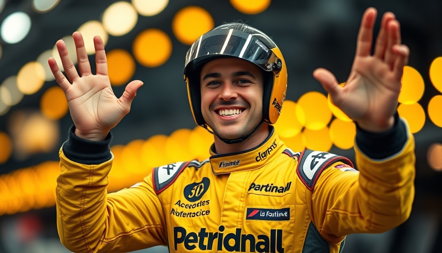 Justin Haley NASCAR news: Race car driver smiling and waving.