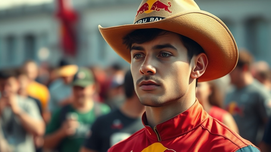 Young man in Red Bull outfit at early testing, thoughtful expression.