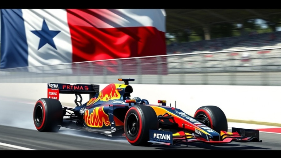 Formula One car racing at practice, Texas flag visible, vibrant scene.