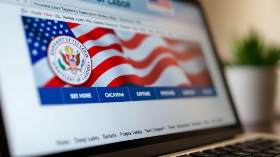 U.S. Department of Labor website on a laptop screen, representing workforce training funding.