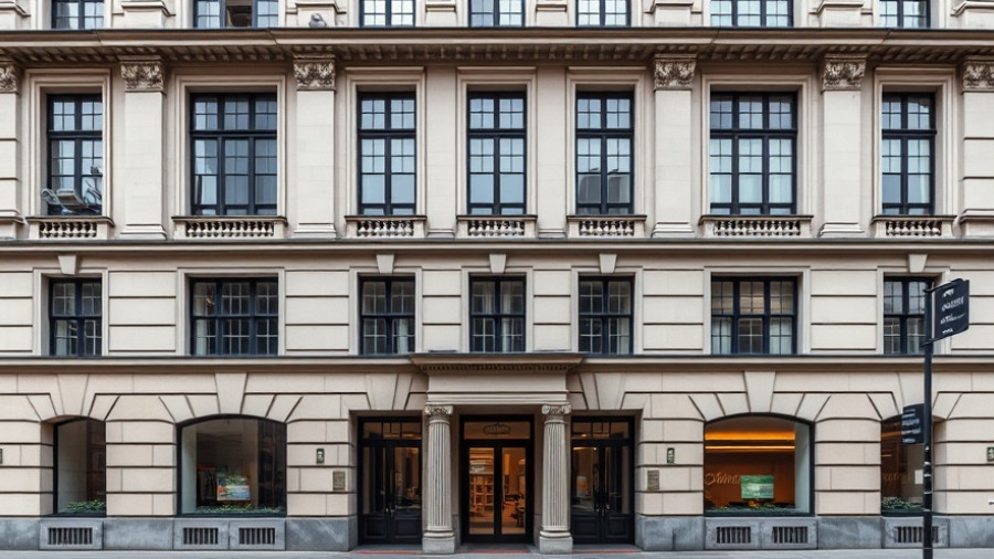 Ibraaz Art Space elegant building facade with symmetrical windows.