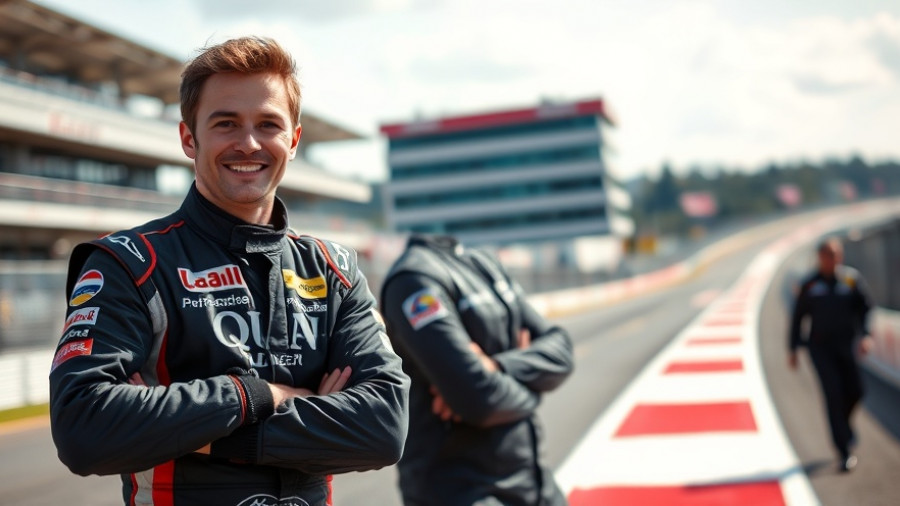 NASCAR charter system lawsuit: Two men at a racetrack smiling.