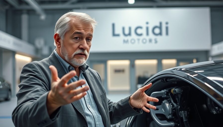 Lucid Motors executive discussing leadership change in modern lab.