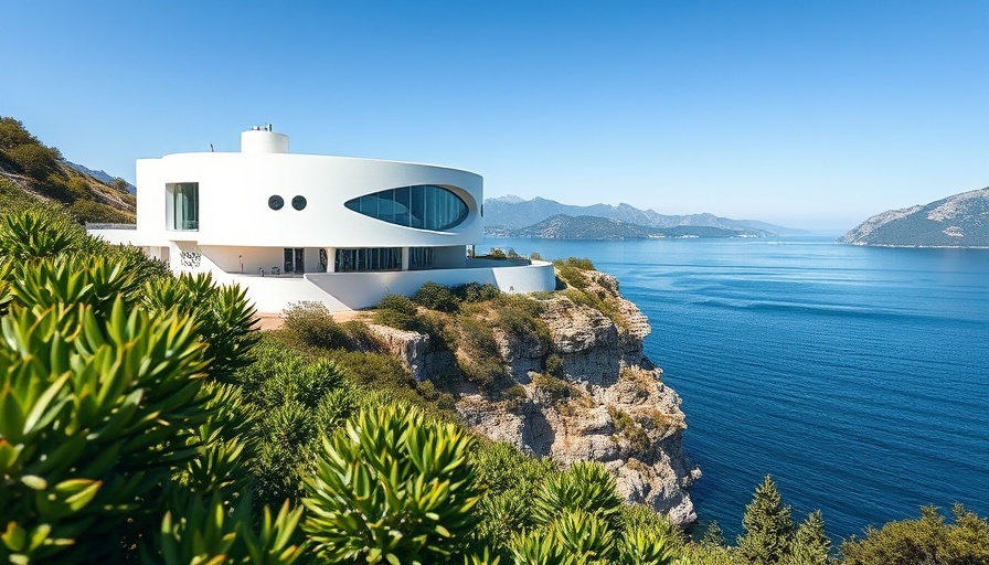Futuristic Niterói Contemporary Art Museum architecture on cliff with ocean view.