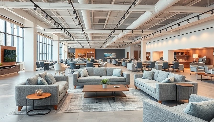 NeoCon 2023 Showroom Highlights with contemporary furniture display.